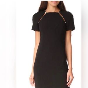 Alice + Olivia Black Dress Pearl Sleeve Detail